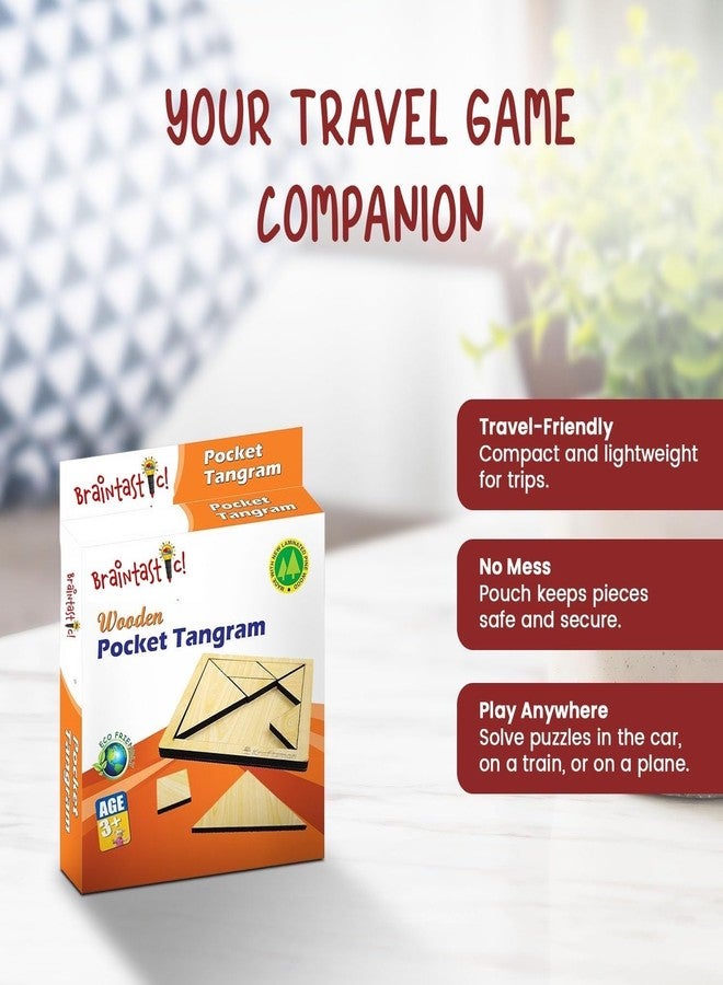 Braintastic لعبة ألغاز خشبية من براينتاستيك مناسبة لجميع الأعمار، لعبة لوحية للسفر، تعليمية وإبداعية، ألعاب تنمية الذكاء، عبوة من 24 قطعة (3×8، اصنعها بنفسك) كهدايا تذكارية لأعياد الميلاد، عبوة حفلات مع حقيبة سفر - Image 2